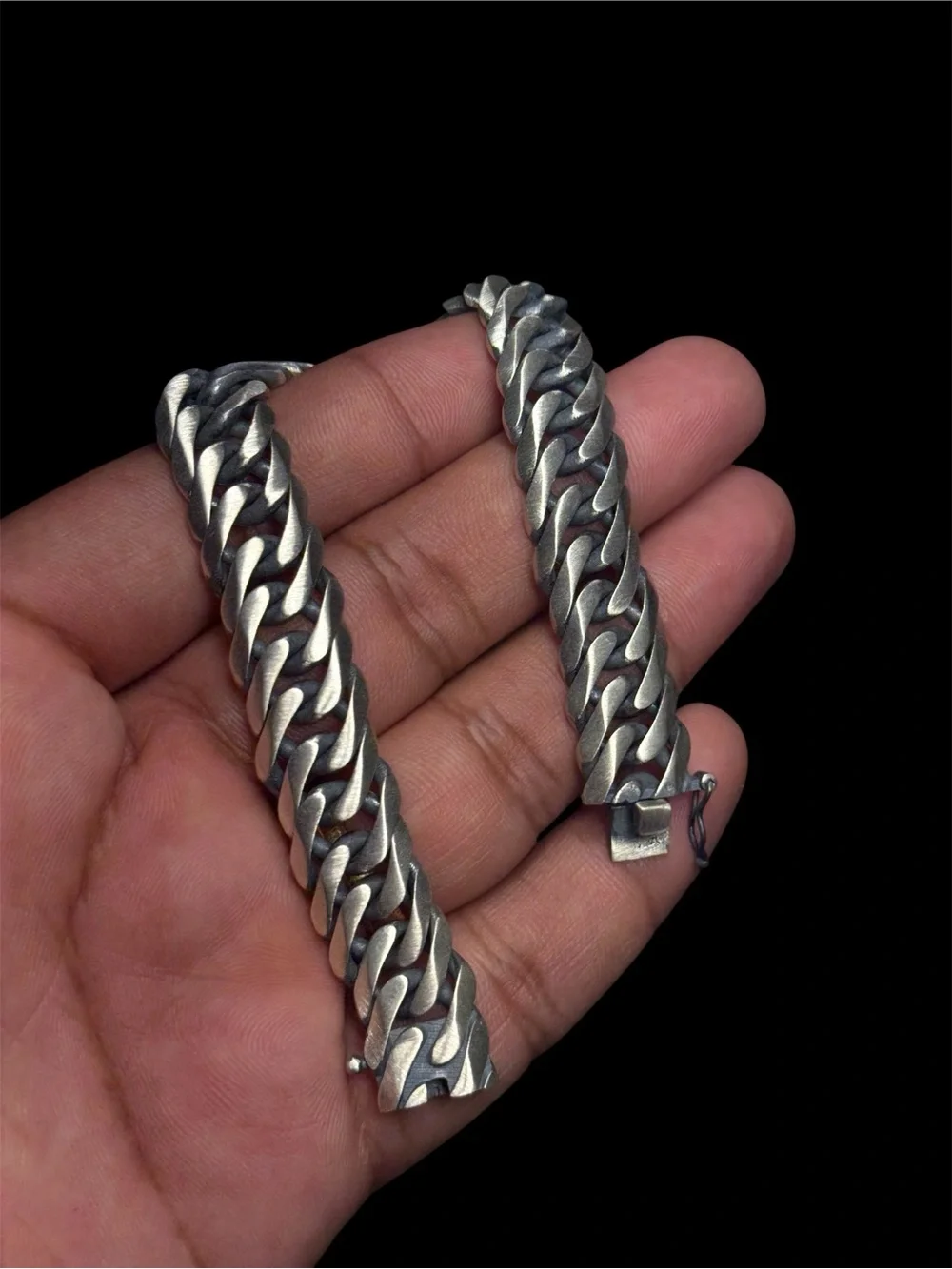 925 Sterling Silver Black Oxidized Bracelet 8.9” Handmade 50.40g